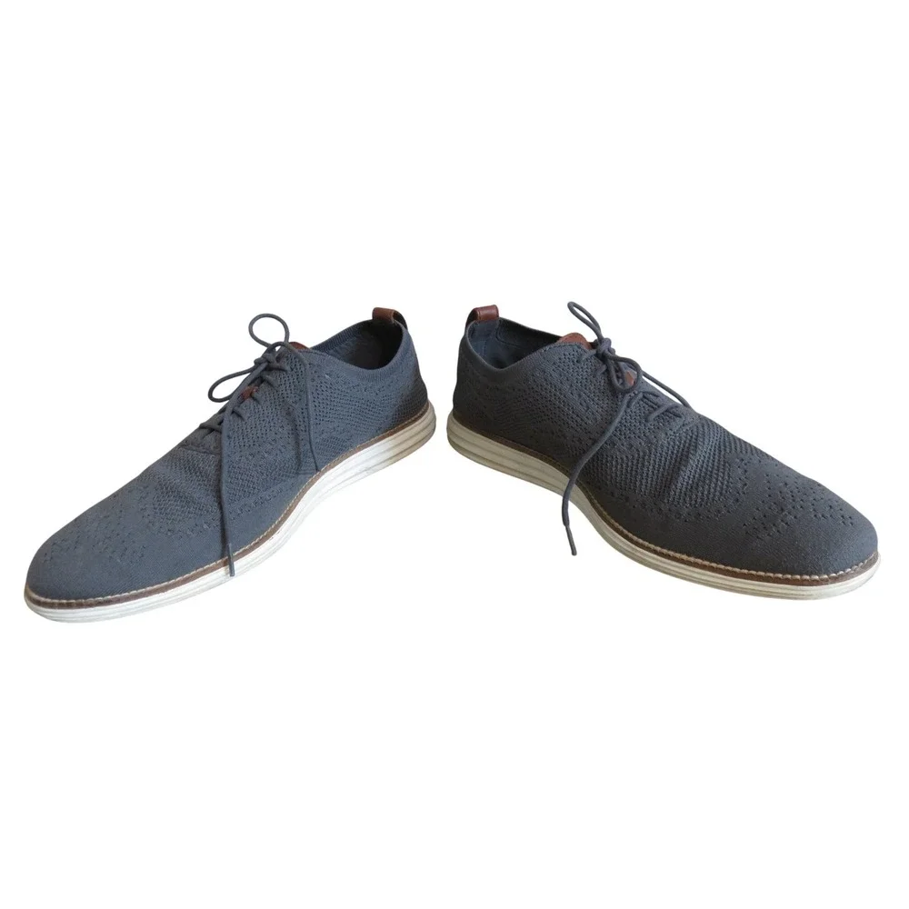 Cole Haan Original Grand Stitch Lite Gray‎ Knit Oxford Lace Up Shoes Mens 13 M